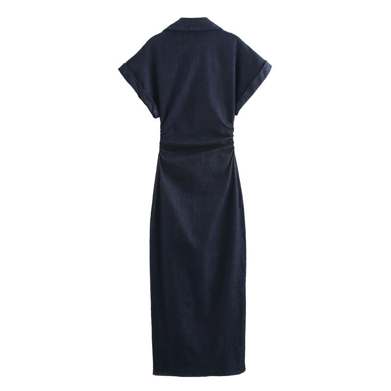 Slim Fit Denim Midi Dress