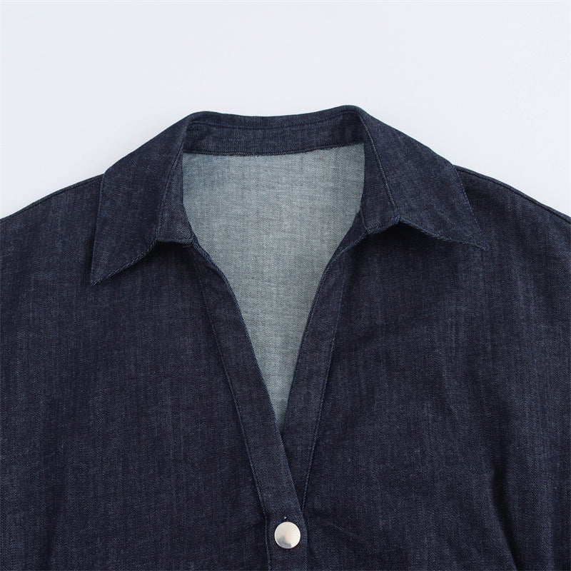 Slim Fit Denim Midi Dress