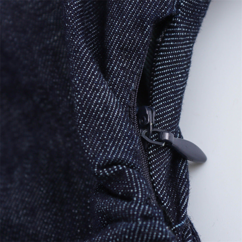 Slim Fit Denim Midi Dress