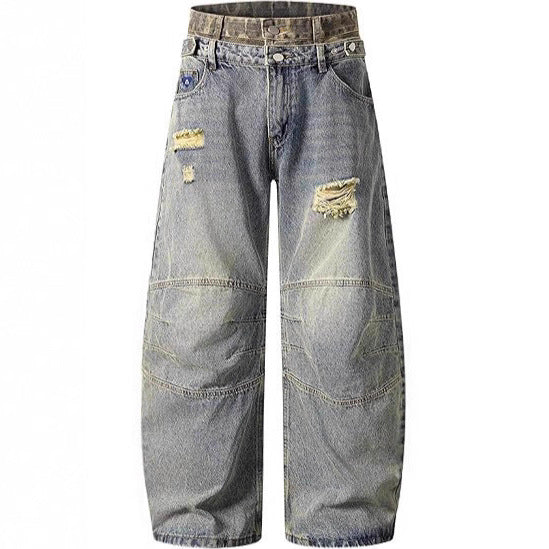 Double-wasit Stylish Casual Jeans