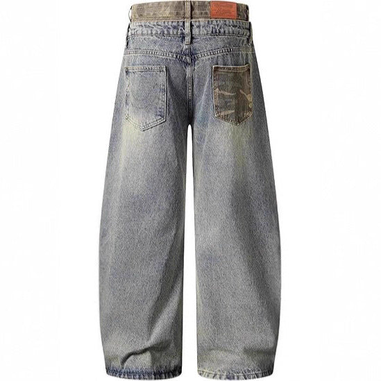 Double-wasit Stylish Casual Jeans