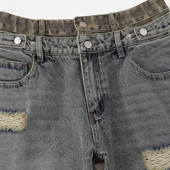 Double-wasit Stylish Casual Jeans