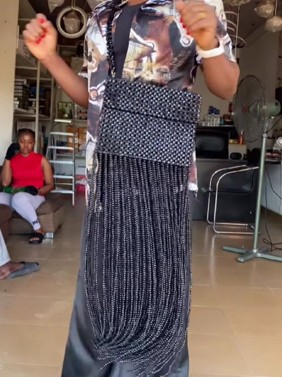 Beaded Fringed Crossbody Bag