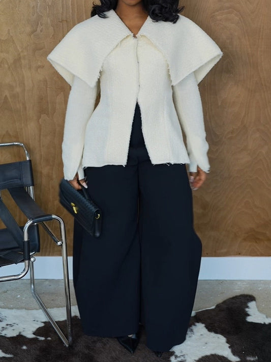 Shawl-Collar Long Sleeves Knitted Blazer