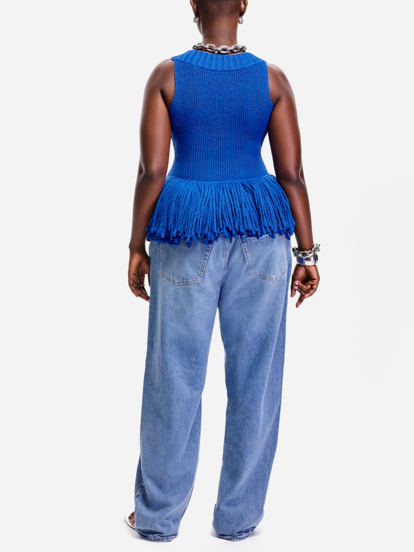 Deep Ribbed Neckline Knit Tank Top