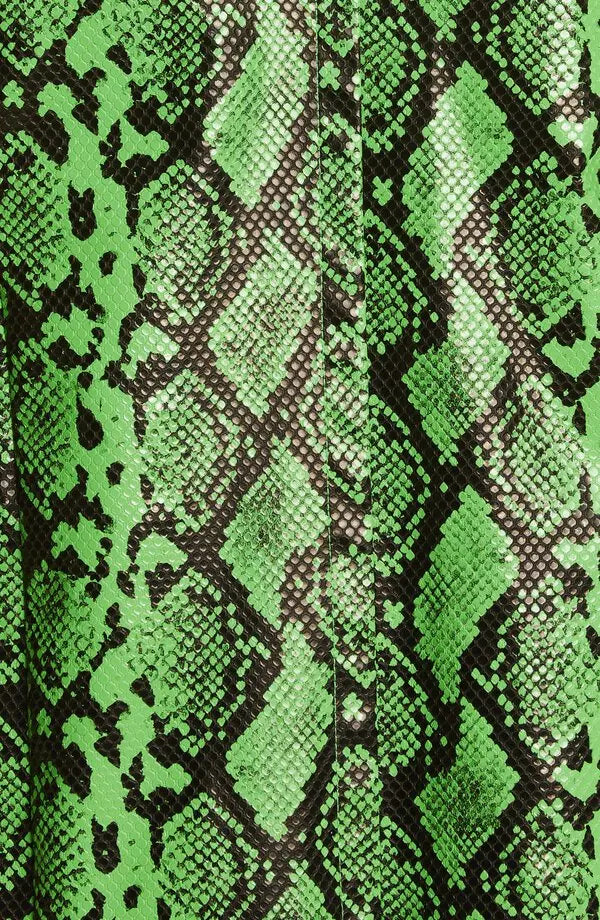 Snakeskin Print Faux Leather Coat