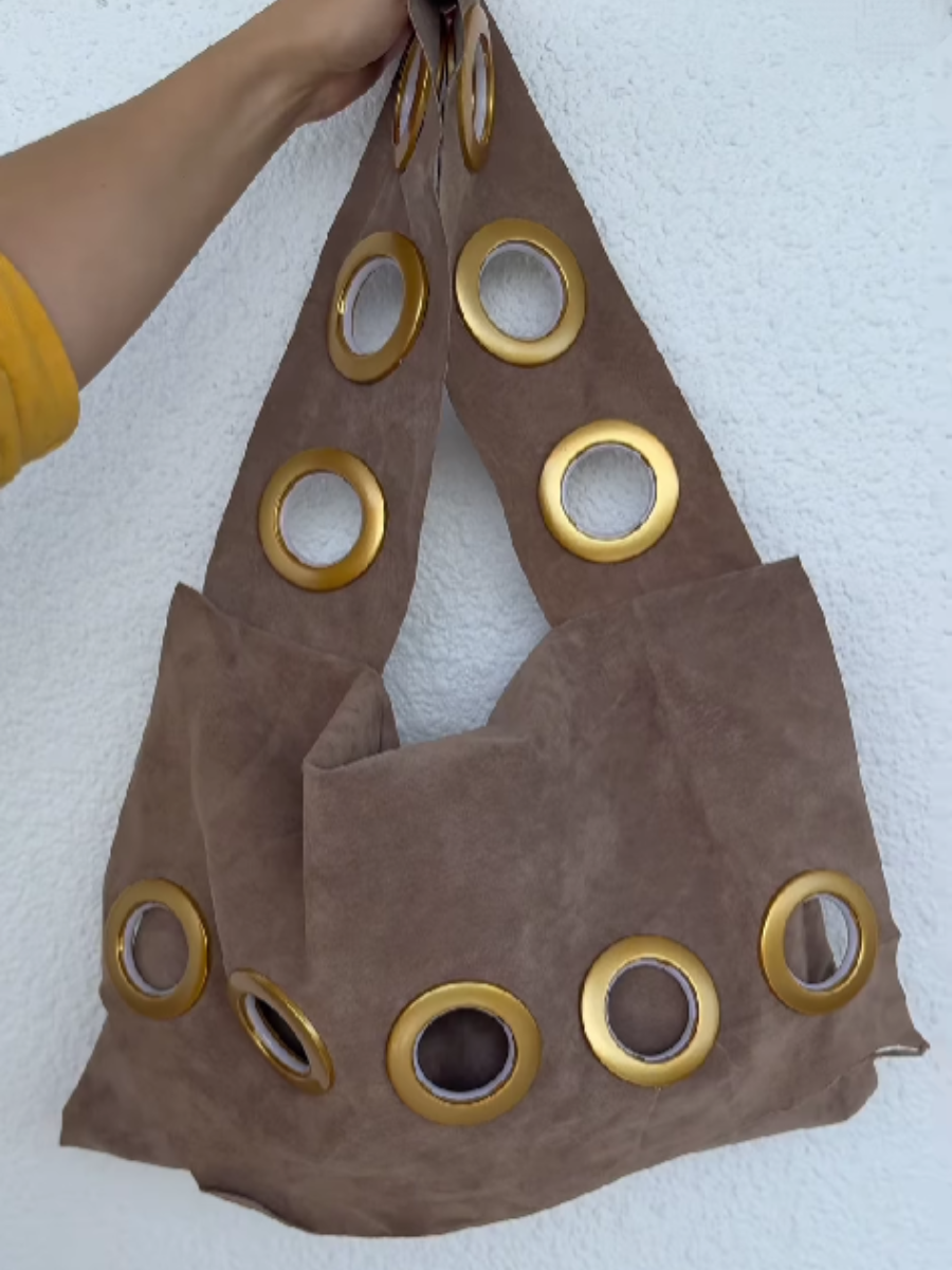 Metal Round Hole Shoulder Bag