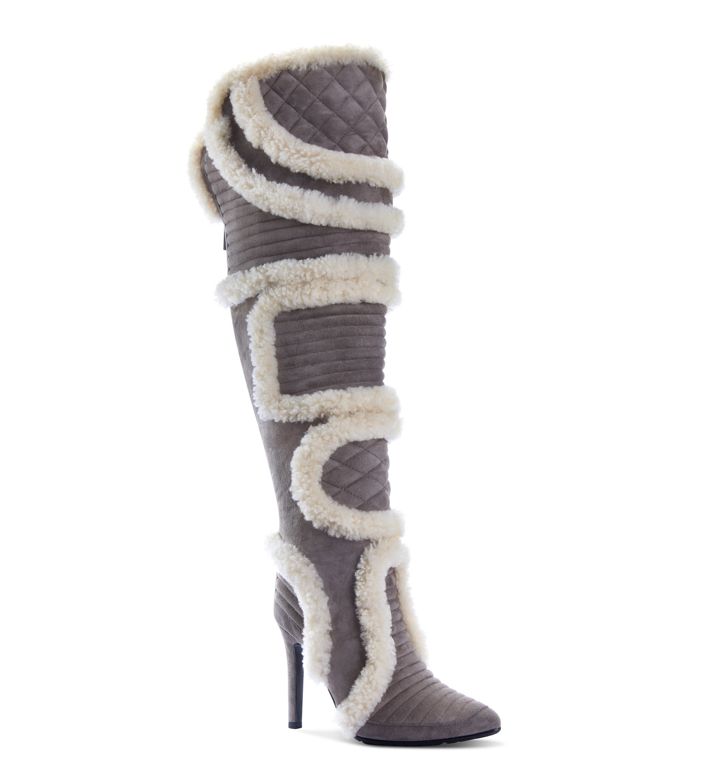 Sliver Suede Python Boots