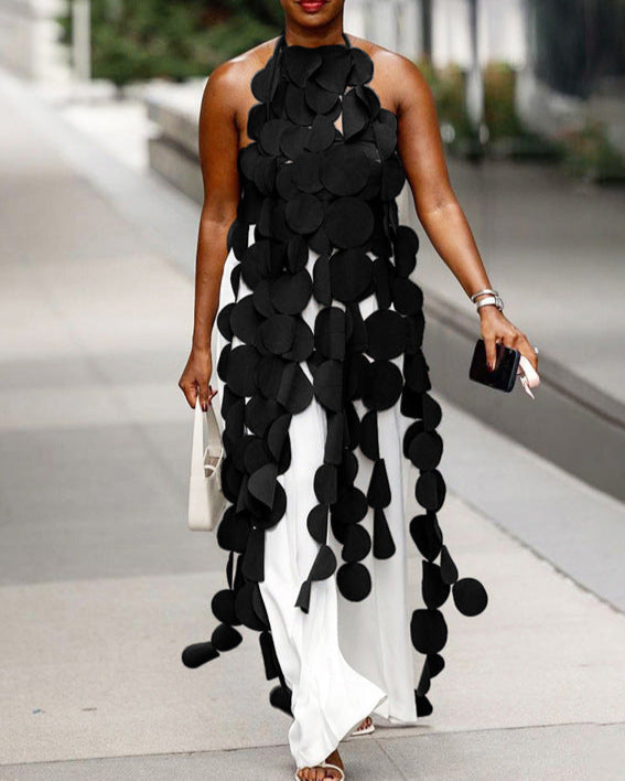 Sleeveless Backless Hollow Dress