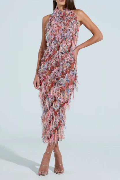 SUMMER TIME LIVIN MESH MIDI DRESS IN PINK