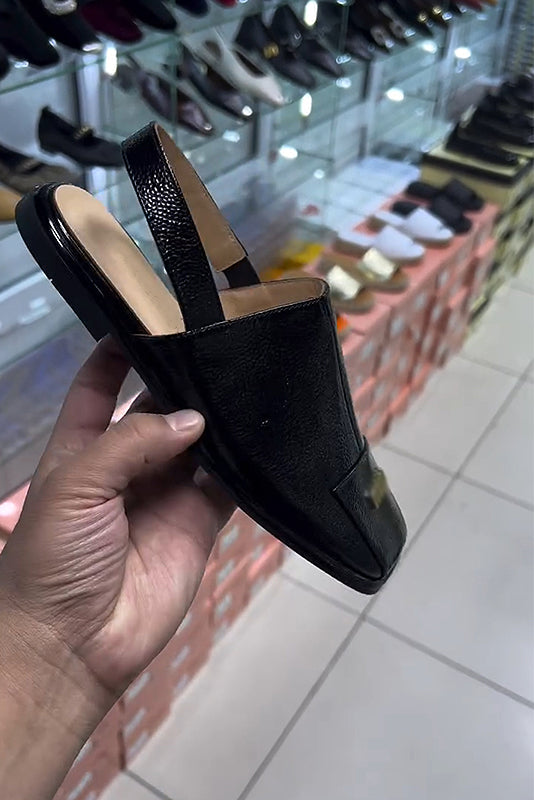 Stylish Patent Leather Comfort Slippers