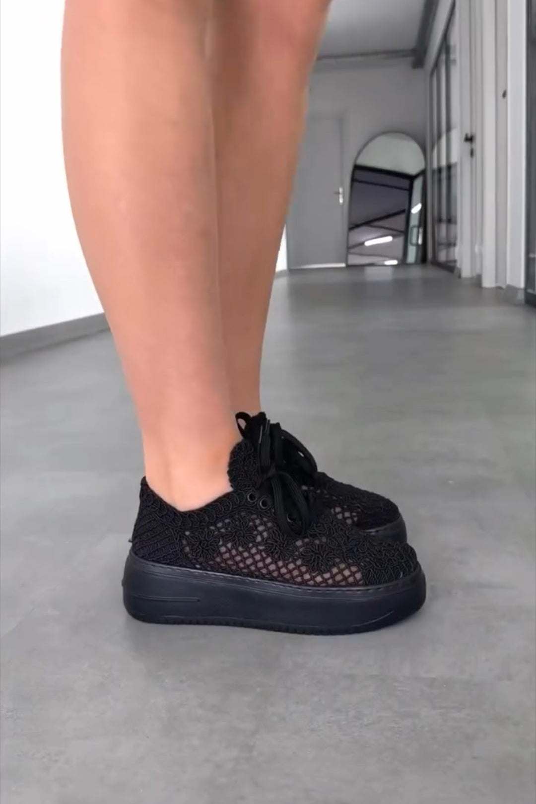 Hollow Lace Woven Thick-Soled Casual Shoes