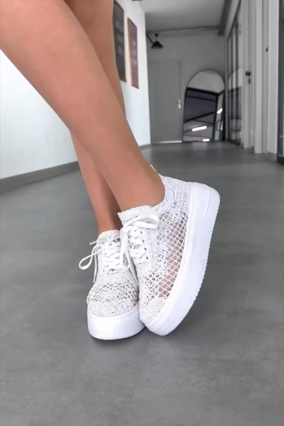 Hollow Lace Woven Thick-Soled Casual Shoes