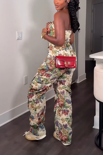 IN HER ELEMENT FLORAL WOVEN JUMPSUIT
