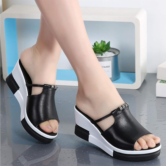 Wedges Slippers Women Sandals, Summer Fashion Female Heeled Shoes