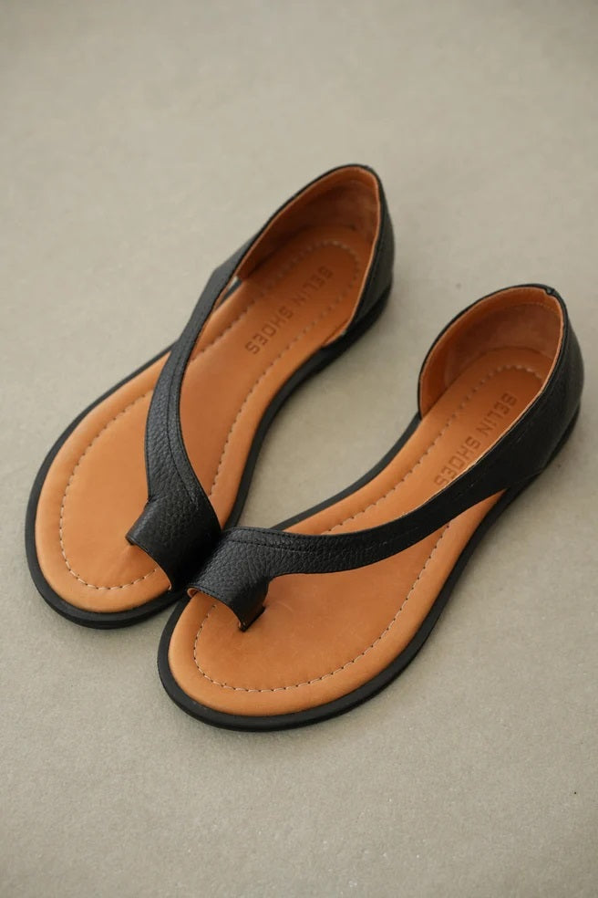 Herby Asymmetric Cut Flip Flop Leather Women's Sandals