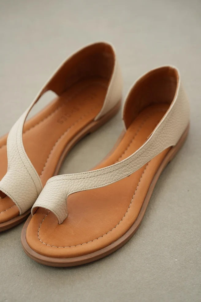 Herby Asymmetric Cut Flip Flop Leather Women's Sandals