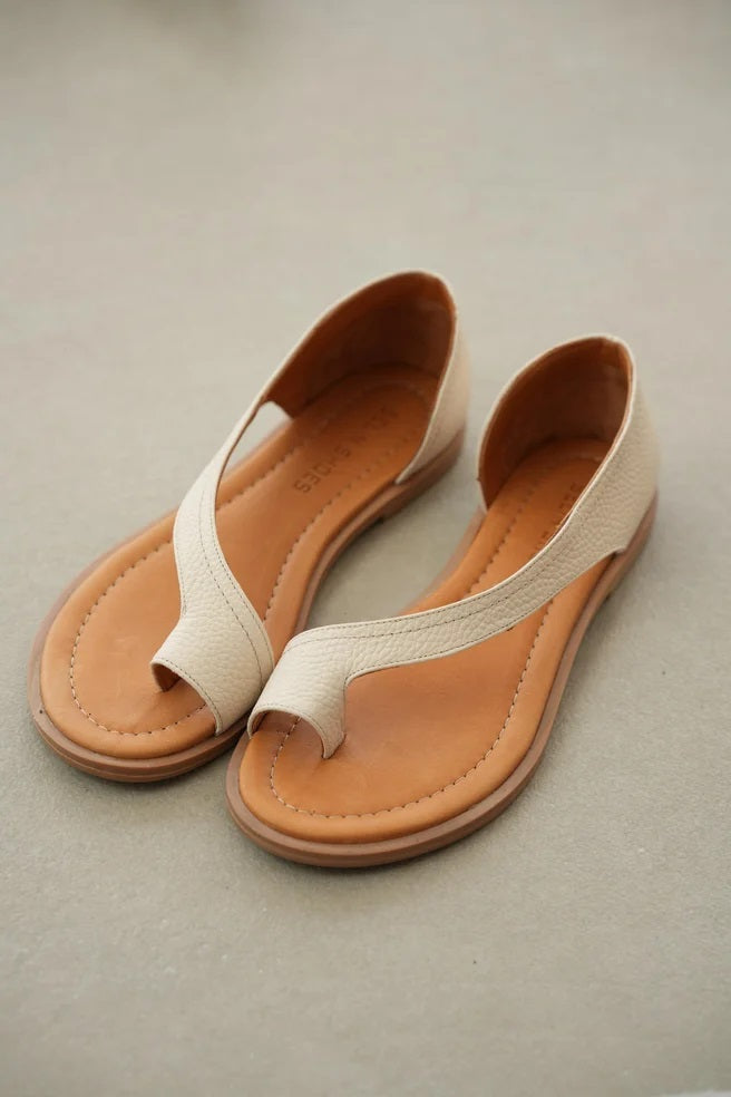 Herby Asymmetric Cut Flip Flop Leather Women's Sandals