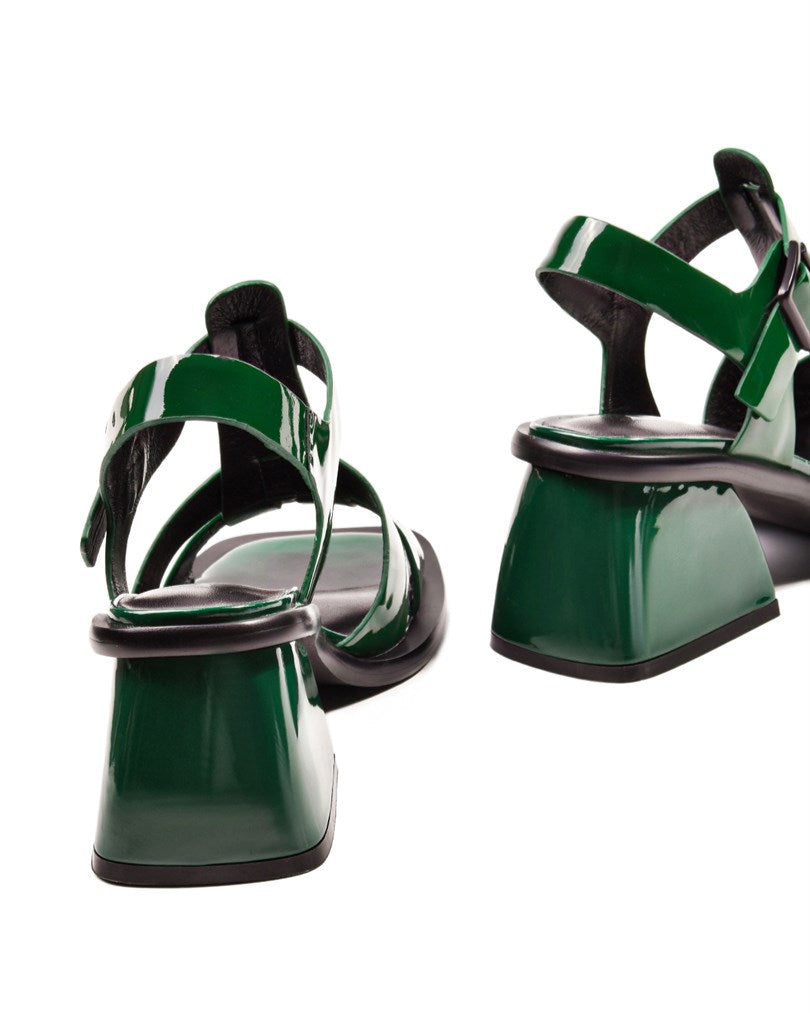 Leather Thick-Heel Sandals