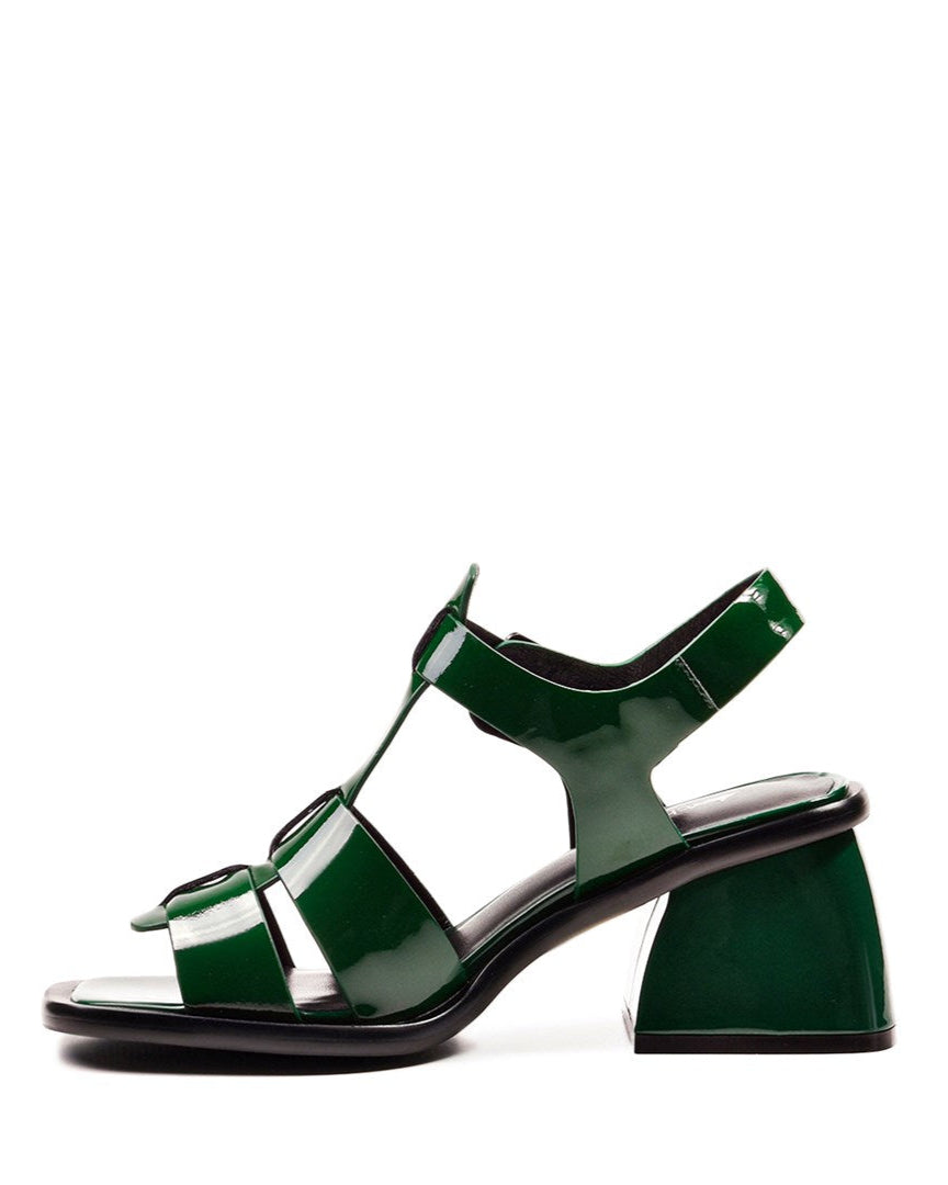 Leather Thick-Heel Sandals