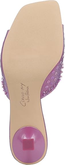 Sequined Low-heeled Slide Sandals