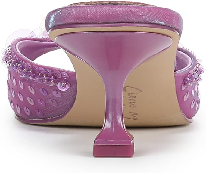 Sequined Low-heeled Slide Sandals