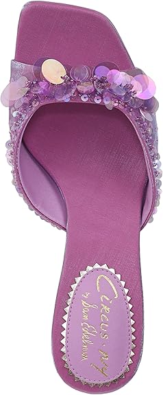 Sequined Low-heeled Slide Sandals