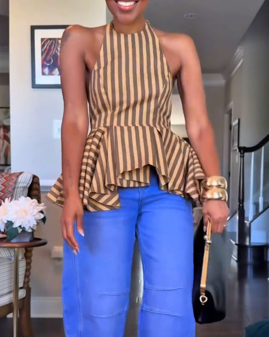 Women's Sleeveless Striped Minimalist Camisole Tank top