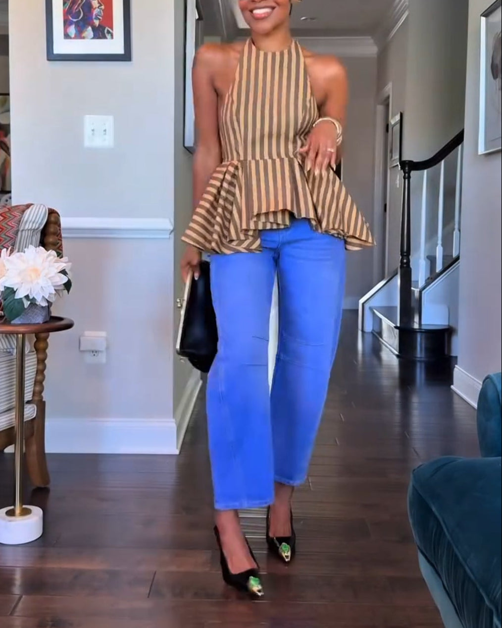 Women's Sleeveless Striped Minimalist Camisole Tank top