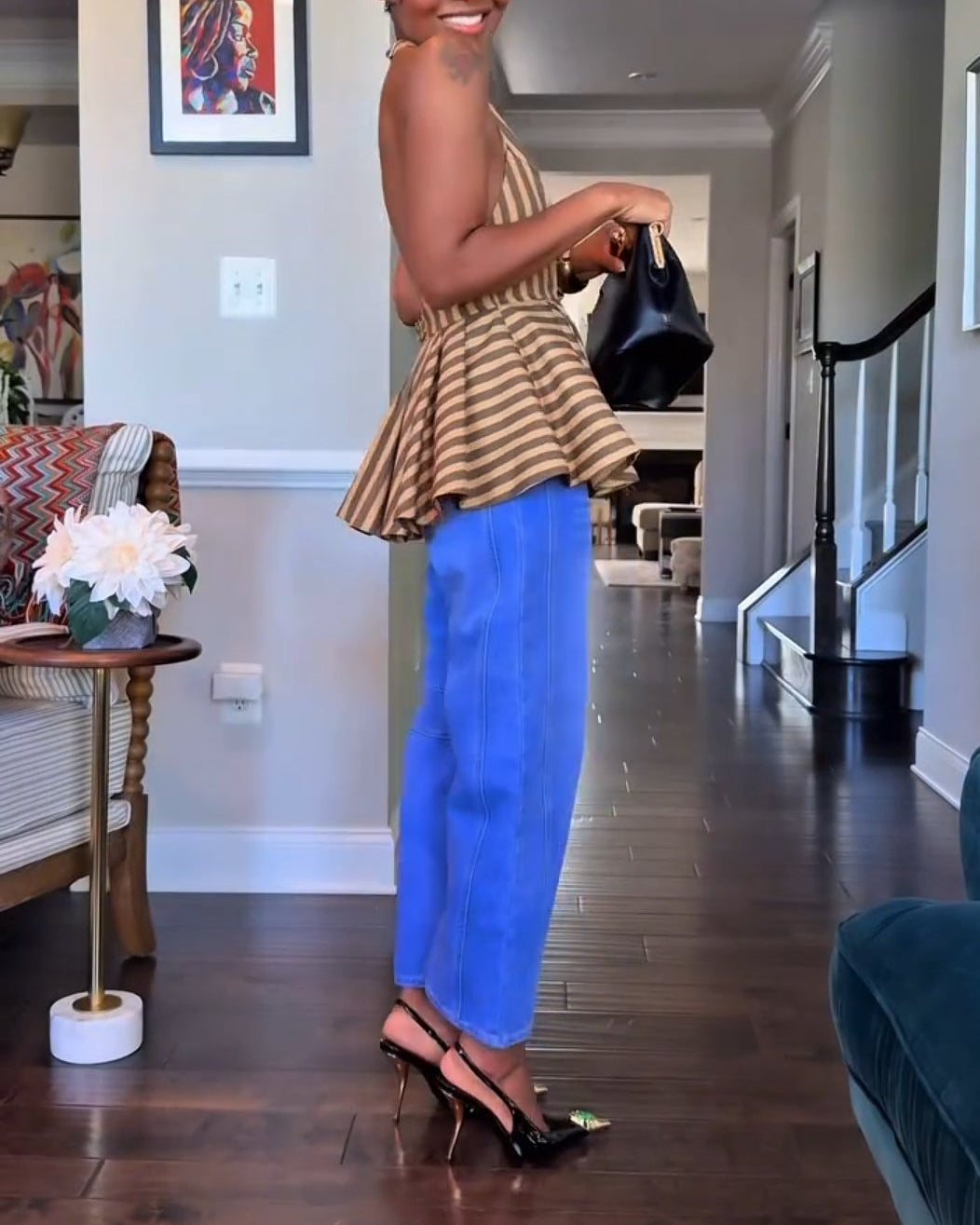 Women's Sleeveless Striped Minimalist Camisole Tank top