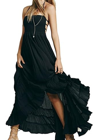 Women's Summer Boho Sexy Backless Long Dresses