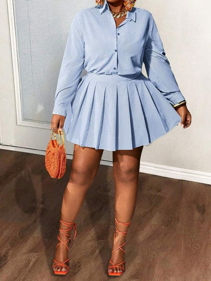 Women's Elegant Lightweight Striped 2 Pieces Set