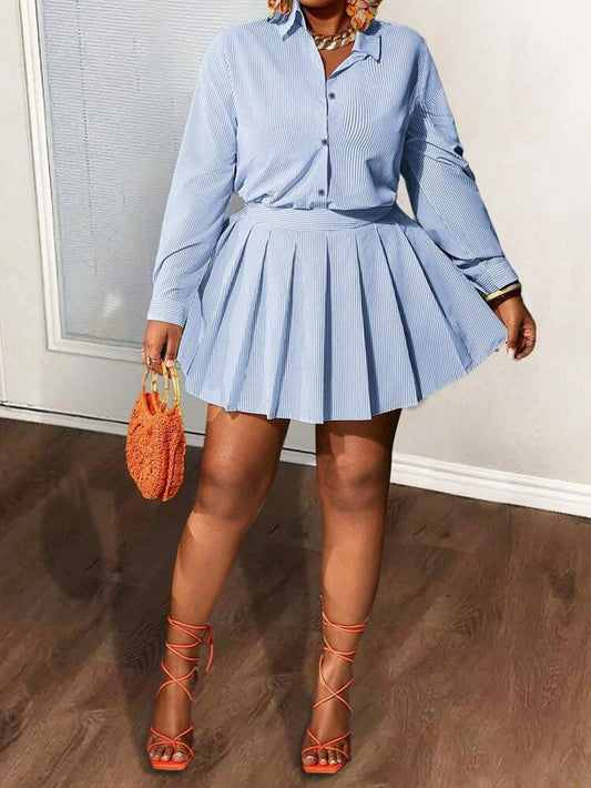 Women's Elegant Lightweight Striped 2 Pieces Set