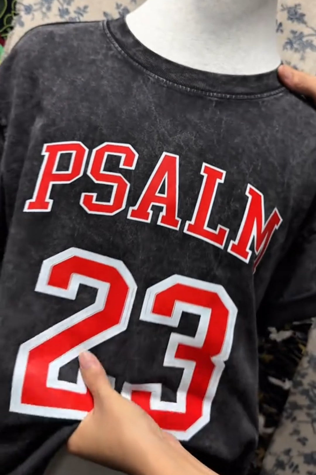 Women's Distressed Printed T-shirt-PSALM
