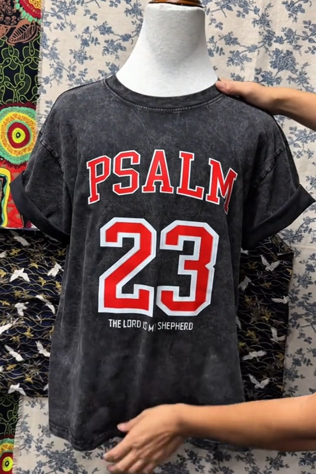 Women's Distressed Printed T-shirt-PSALM