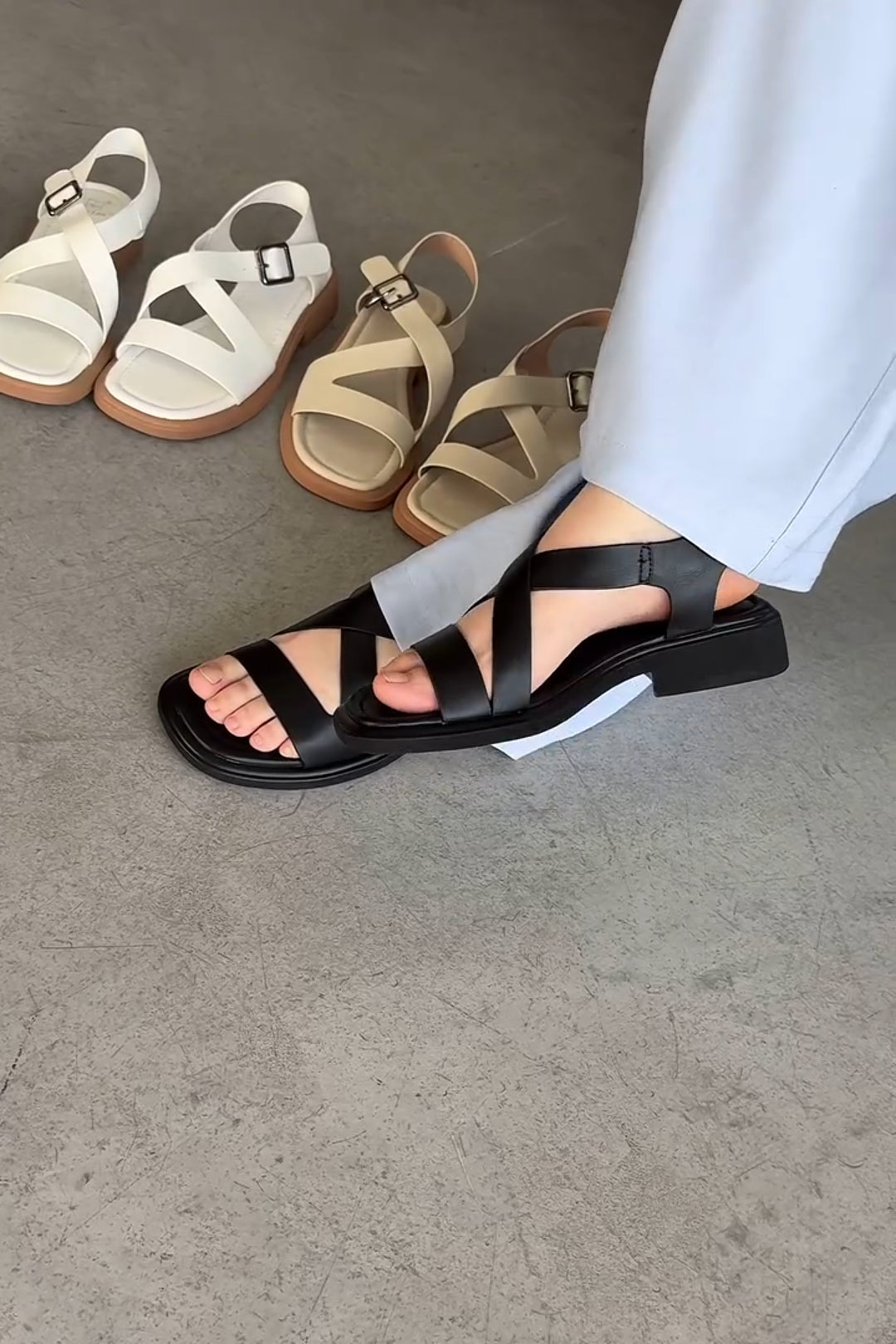 Astra Cross-Strap Comfort Sandals