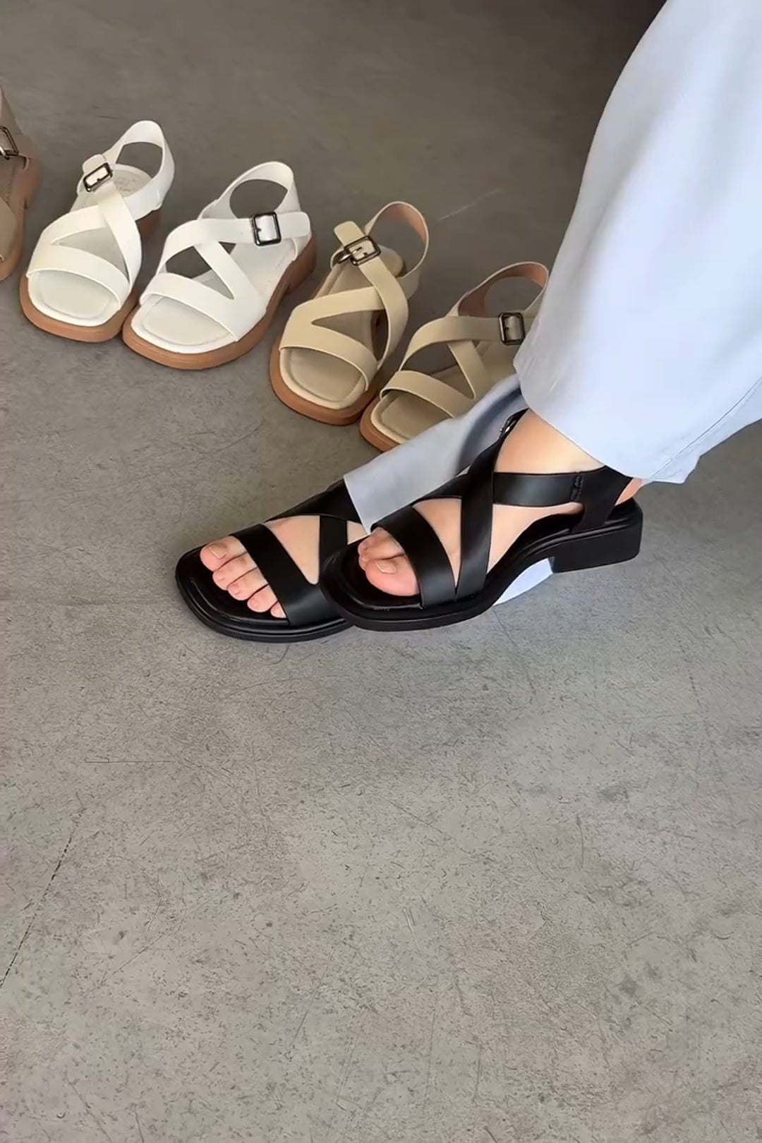 Astra Cross-Strap Comfort Sandals