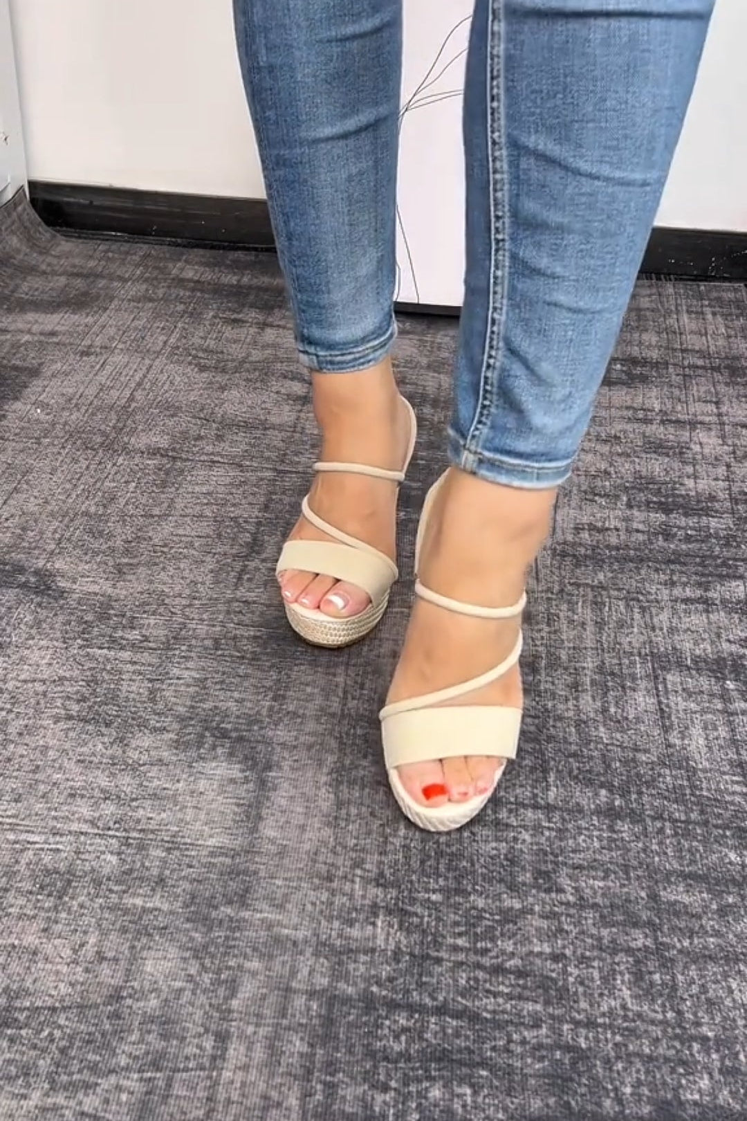 Wedge Heeled Strappy Sandals