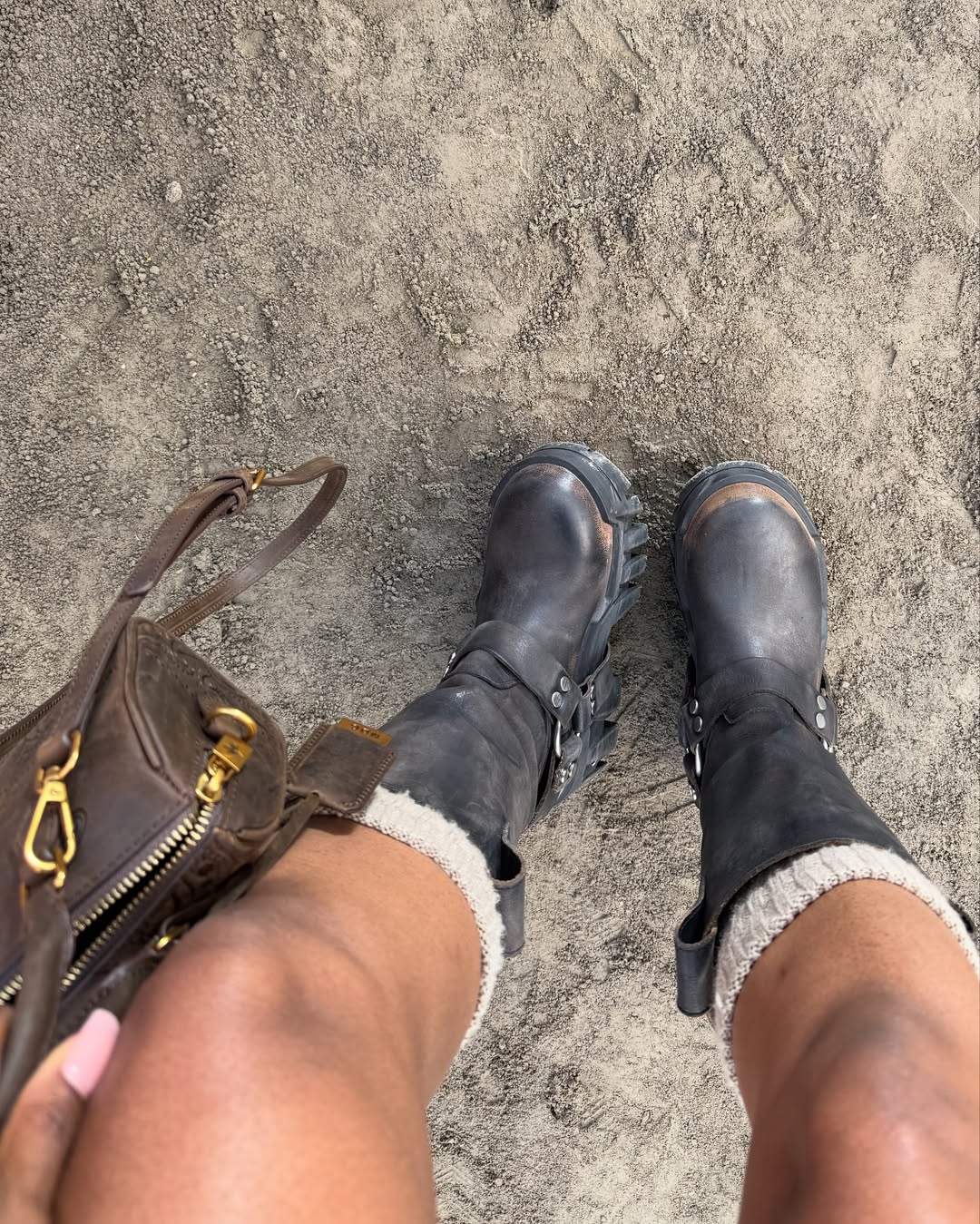 Black Bulldozer Harness Boots