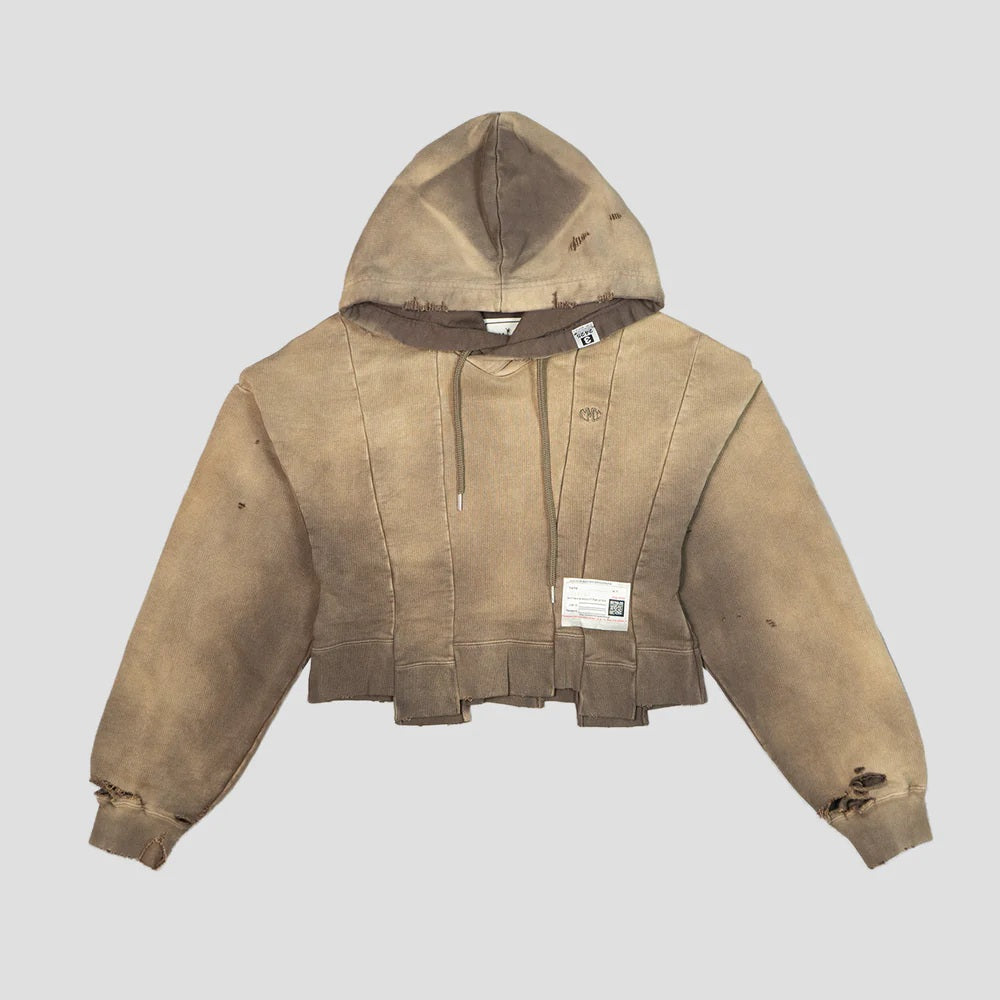 Distressed Reconstructed Hoodie – Vintage-Inspired, Washed Effect, Streetwear Style