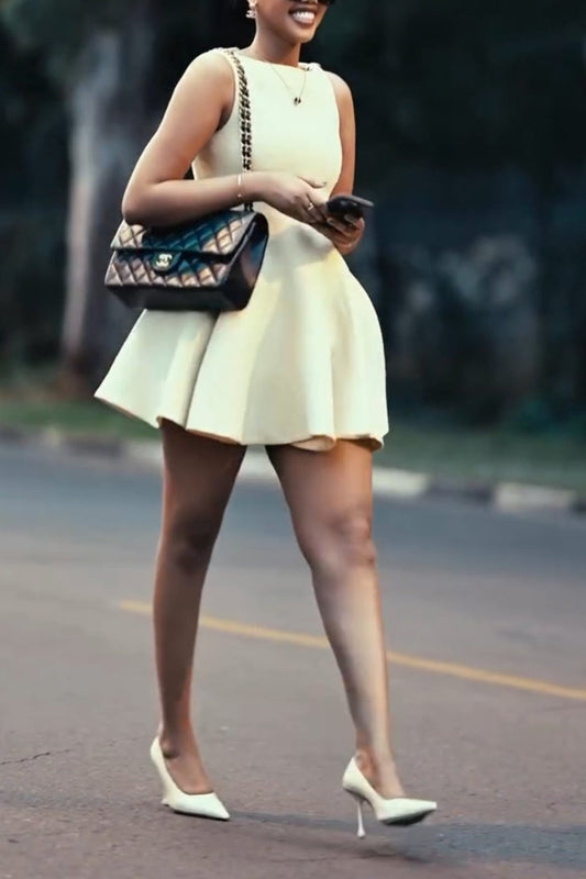 Mini Flared Tweed Dress