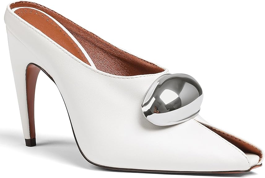 Stiletto Heels for Women Pointed Peep Toe Heeled Mules Sandals