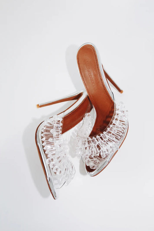 Chandelier Open Toe Mules Stiletto Heels