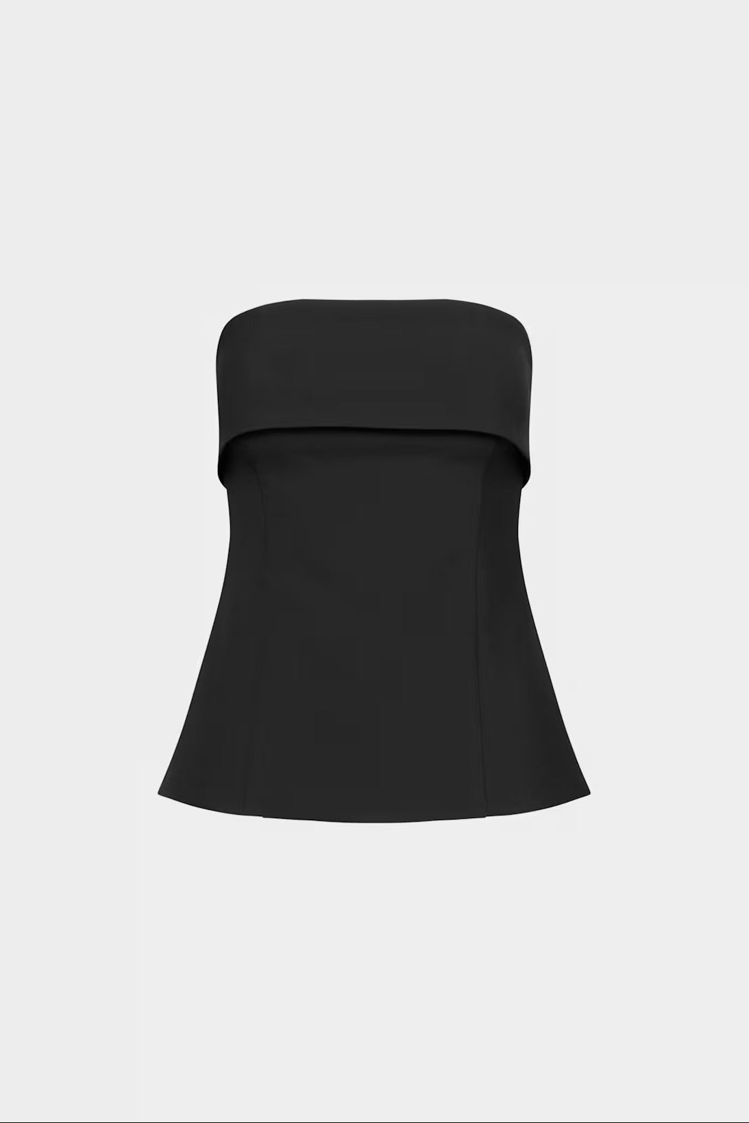 Black Fold-Over Strapless Top
