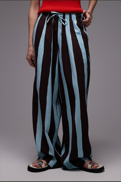 Stripe Blend Drawstring Pants