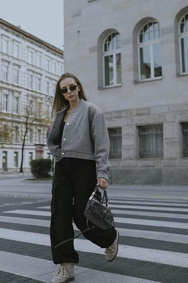 Cropped Bomber Jacket Blend Varsity Short Pea Coats