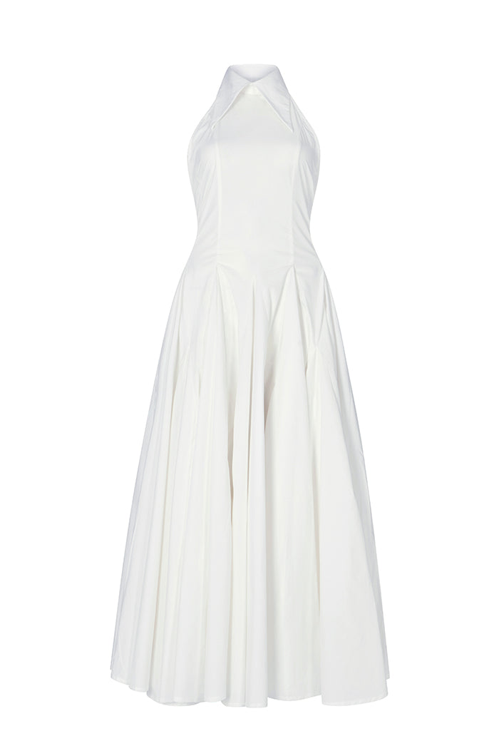 Backless Midi Dress In White