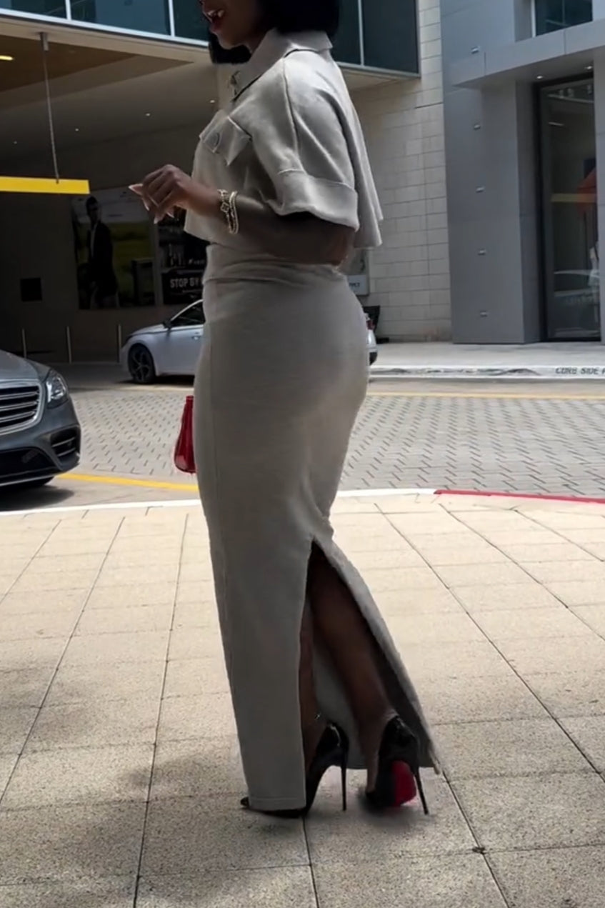 Signature Knit Top & Skirt Suit