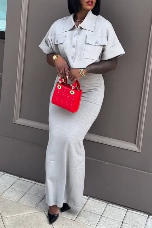 Signature Knit Top & Skirt Suit