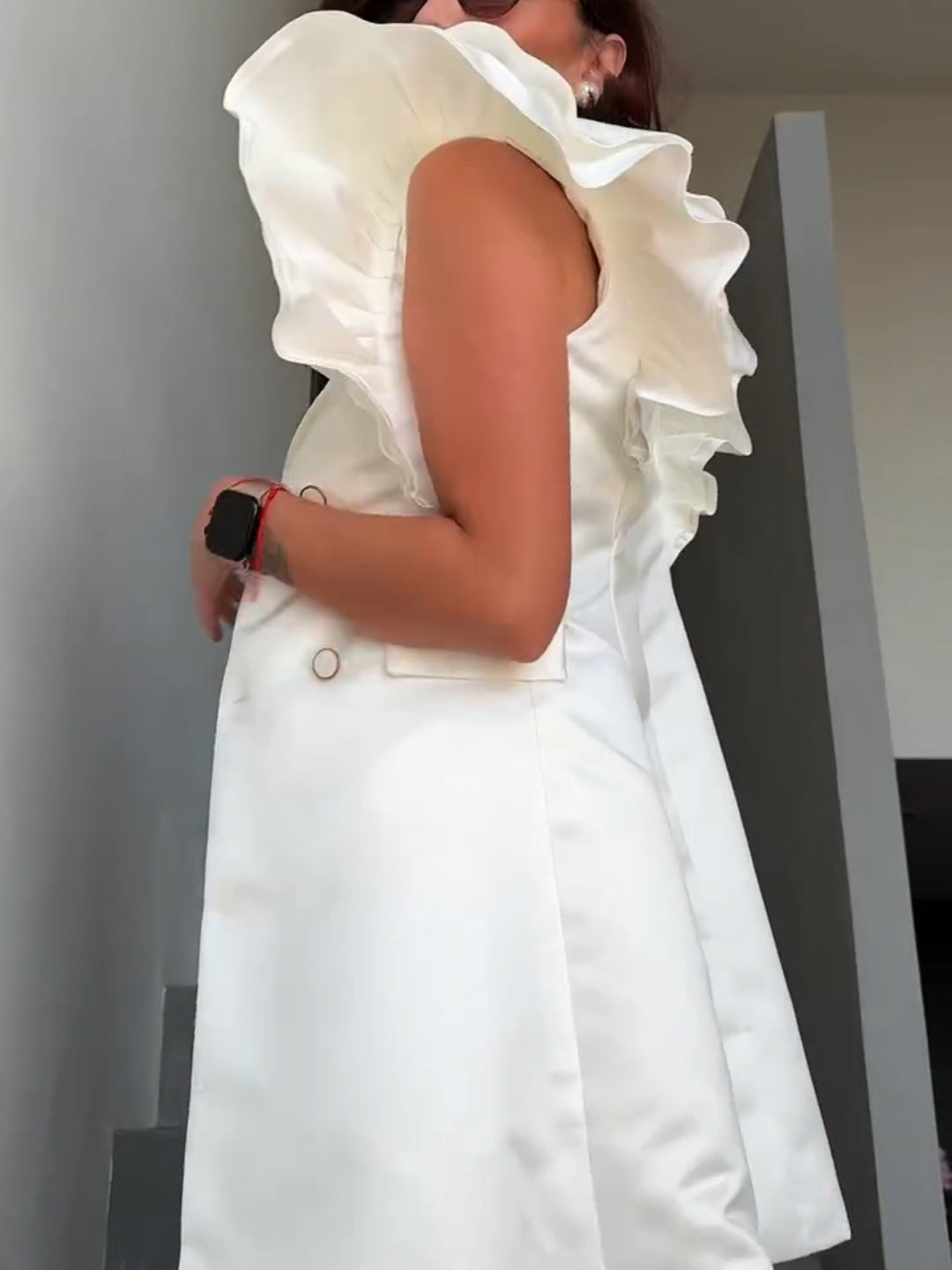 Sleeveless Folds Suit Mini Dress